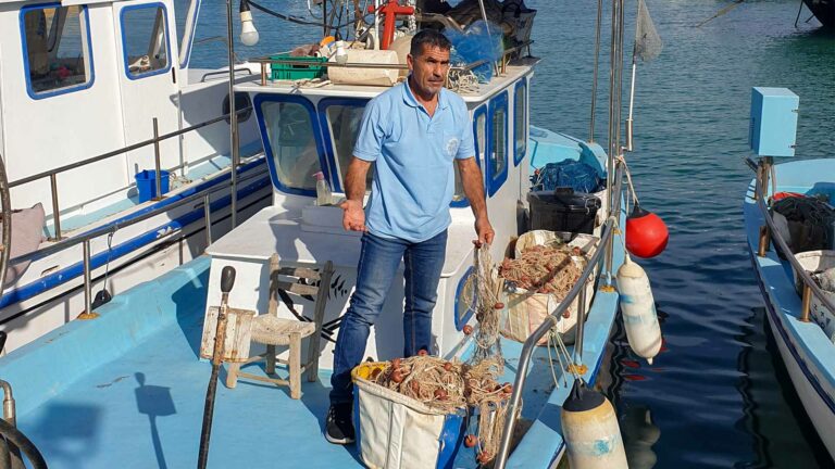 fisher-working-fishing-shelter-cyprus-ayia-napa