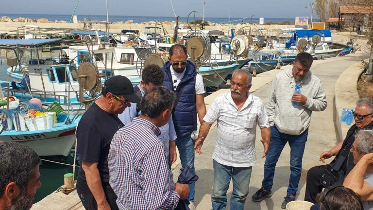 fishers-talking-visit-fishing-shelter-cyprus-liopetri